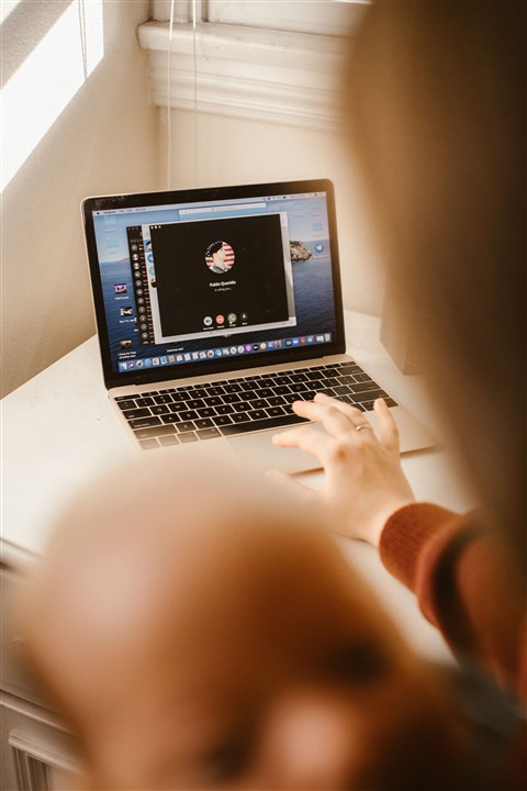 Laptop screen showing an active video call after webcam driver installation