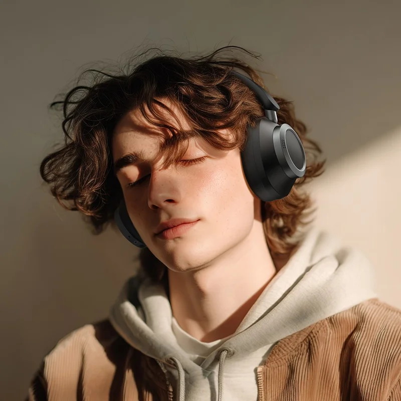 Mcdodo T03 headphones side view showing ear cushion