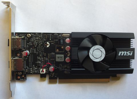MSI graphics card installed in a desktop PC for Afterburner monitoring MSI graphics card installed in a desktop PC for Afterburner monitoring