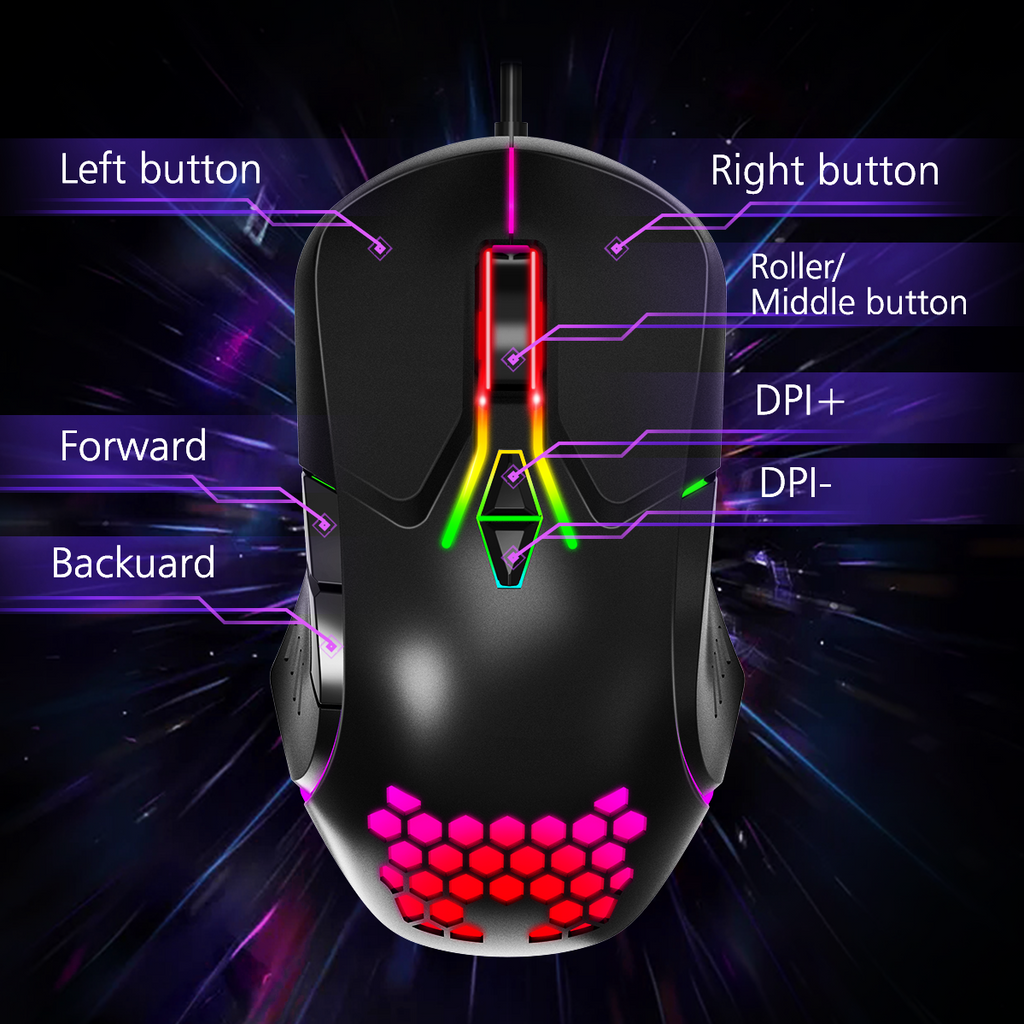 Side profile of the Onikuma CW902 gaming mouse showing programmable buttons Side profile of the Onikuma CW902 gaming mouse showing programmable buttons