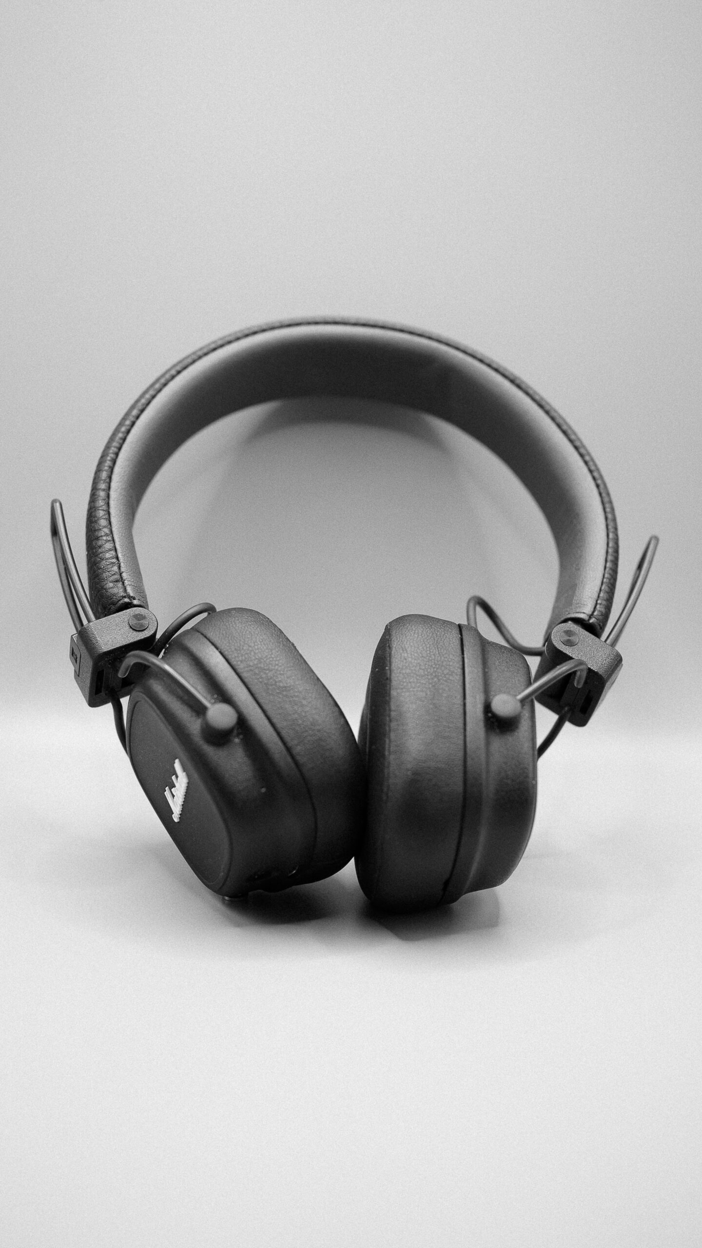 Studio-style headphones on a plain background Studio-style headphones on a plain background