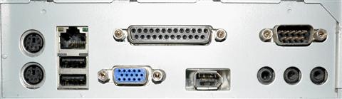 Rear audio and USB ports on a computer Rear audio and USB ports on a computer