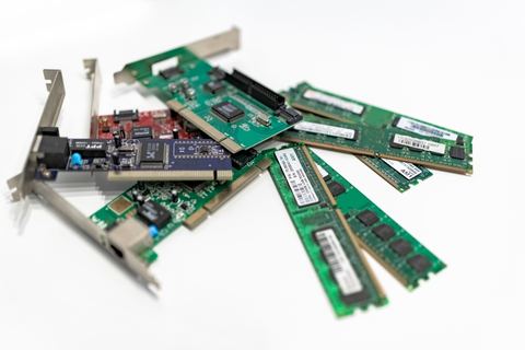 PCIe expansion card slots on a computer motherboard