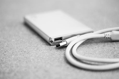 Portable external drive with USB cable used for testing a different connection Portable external drive with USB cable used for testing a different connection