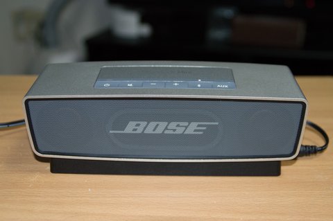 Bose SoundLink Mini portable speaker with Bluetooth and power buttons visible Bose SoundLink Mini portable speaker with Bluetooth and power buttons visible