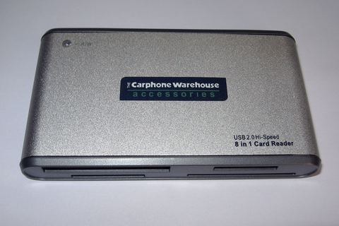 Compact USB multi card reader used with laptops and desktops