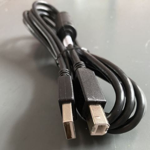 USB Type A to Type B data cable used for phone connections USB Type A to Type B data cable used for phone connections