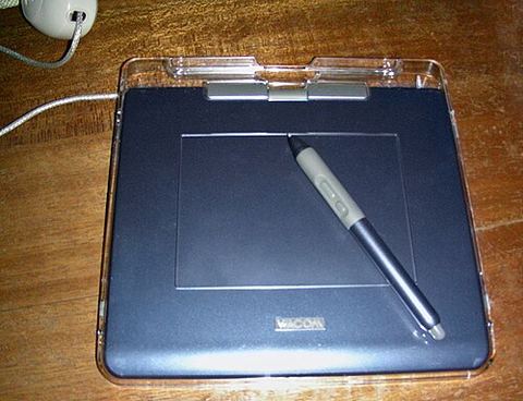 Wacom Graphire four graphics drawing tablet top view Wacom Graphire four graphics drawing tablet top view