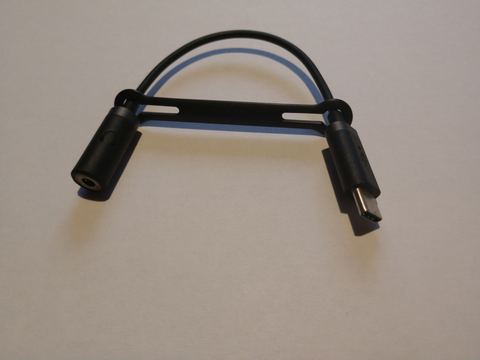 Small USB-C to audio jack adapter used for external sound output Small USB-C to audio jack adapter used for external sound output