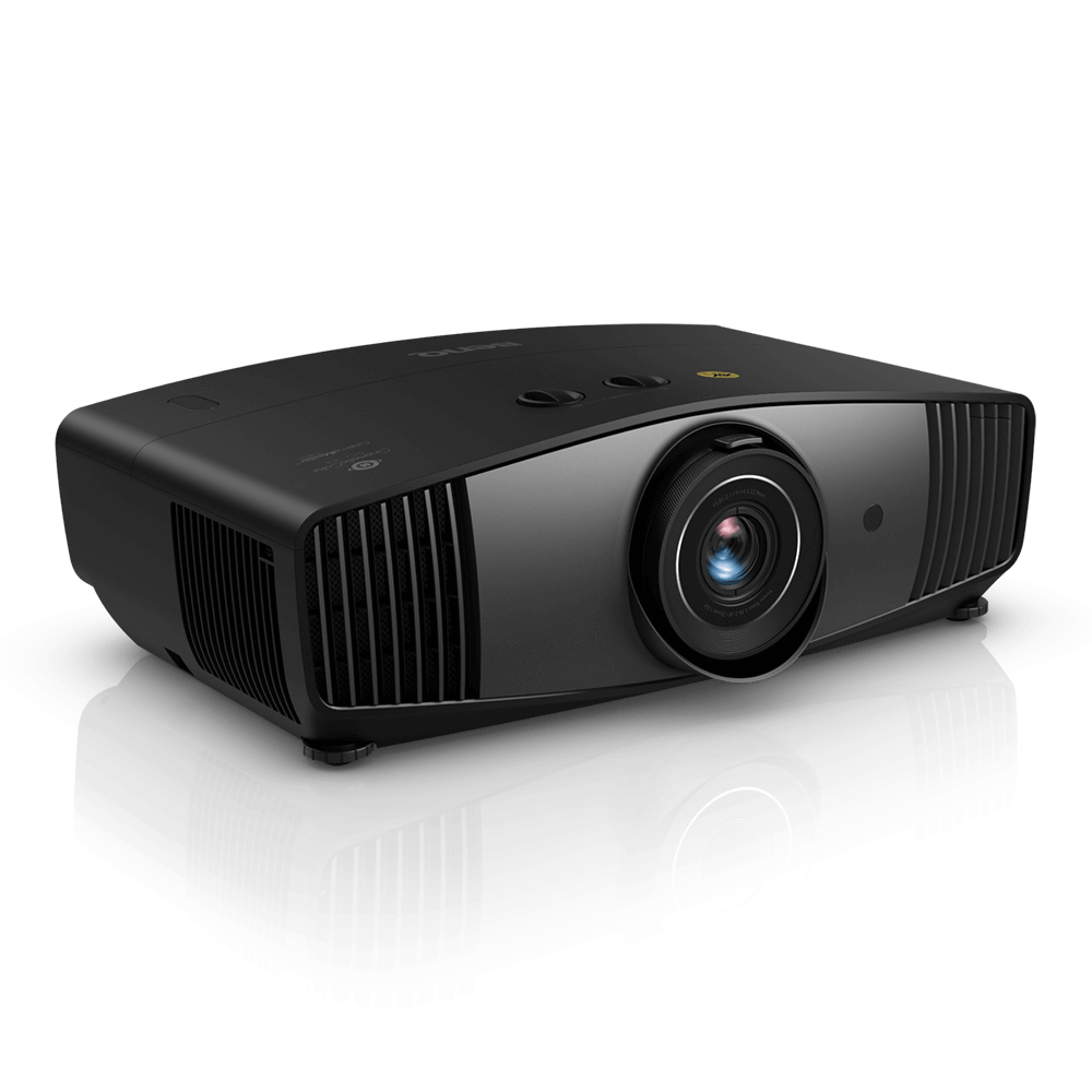 BenQ home theater projector shown at an angle before a firmware update BenQ home theater projector shown at an angle before a firmware update