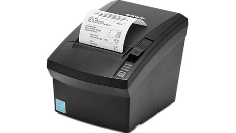 BIXOLON SRP-330II thermal receipt printer printing an itemized bill BIXOLON SRP-330II thermal receipt printer printing an itemized bill