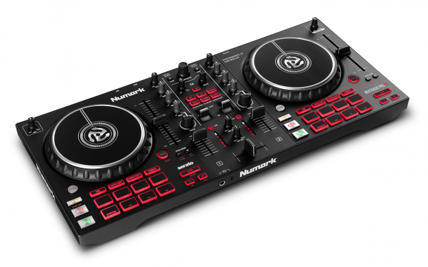 Numark Mixtrack Pro FX DJ controller with dual jog wheels and performance pads