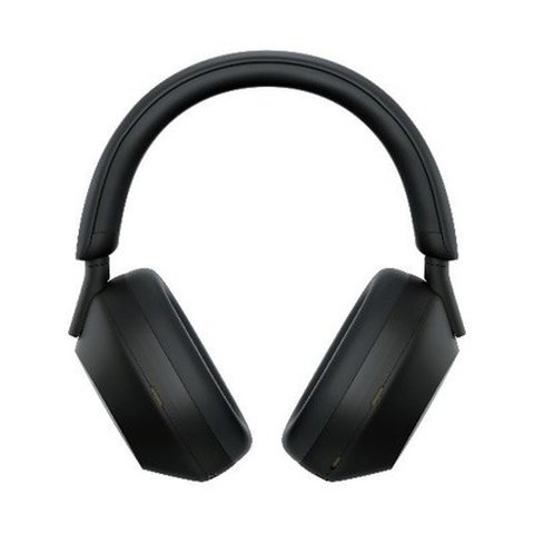 Sony WH-1000XM5 noise cancelling headphones front view before firmware update Sony WH-1000XM5 noise cancelling headphones front view before firmware update