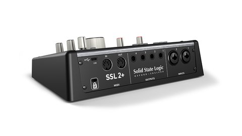 SSL 2 Plus MKII rear panel USB and output connections SSL 2 Plus MKII rear panel USB and output connections